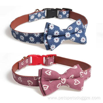 Friendly Floral Luxury Pet Dog Bow Tie Collar